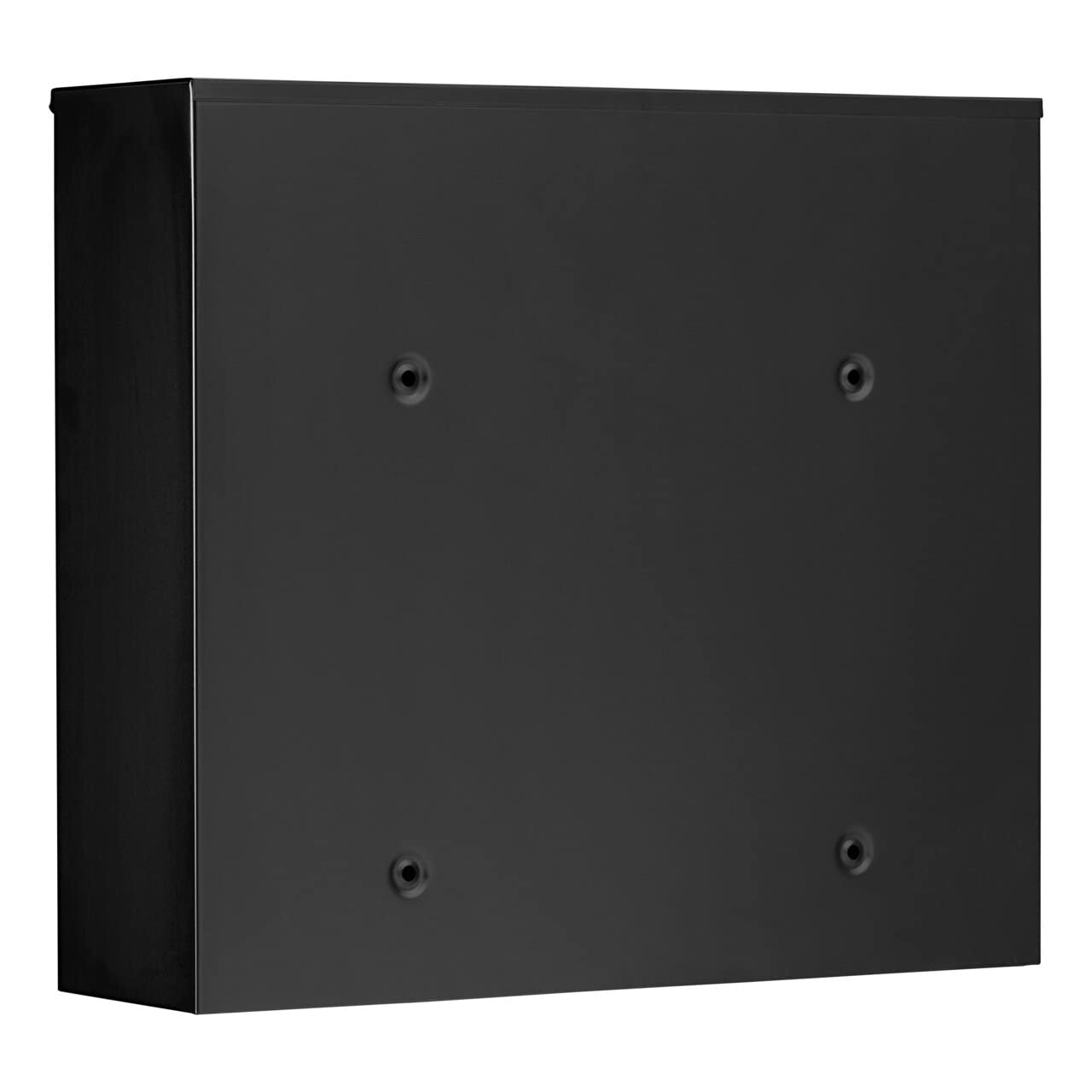 Burg-Wächter Briefkasten Edelstahl mit Namensschild, A4 Einwurf-Format, Verzinktes Stahlgehäuse anthrazit beschichtet mit Edelstahl Tür, Oxford-Set 6877 B+S, Mattschwarz