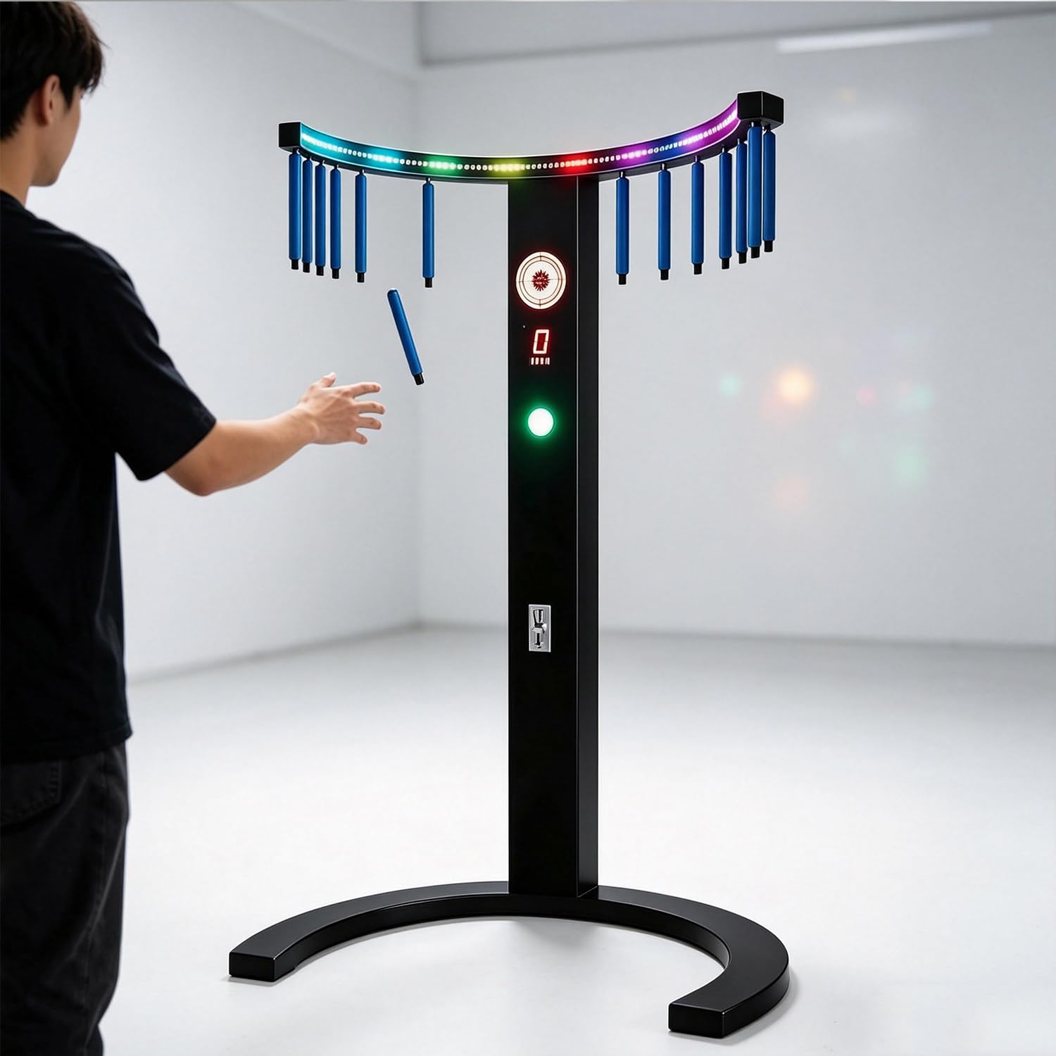 Ulepszona gra zręcznościowa „Reflex Drop Sticks” | Obsługuje rozgrywkę dwóch osób;idealna na imprezy, wydarzenia firmowe i salonów gier; (LED) i dźwiękowe reagujące na refleks