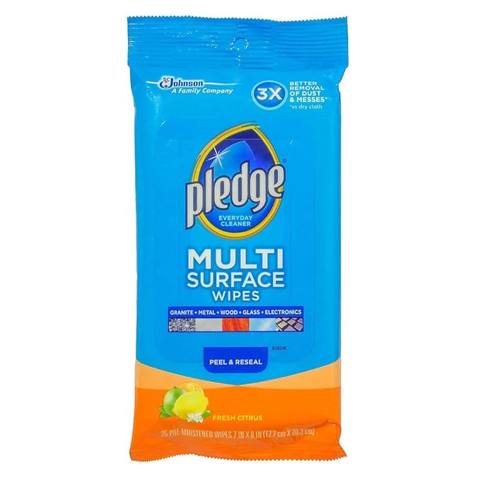 Pledge Multi Surface Everyday Wipes, 25 each Household
