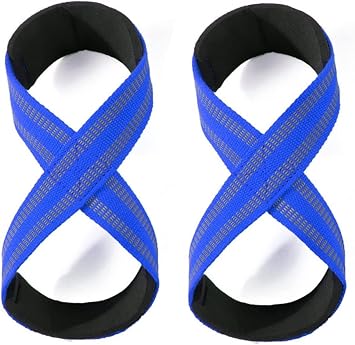 Figure 8 Straps for Deadlift-Weight Lifting Straps,Shrugs, and Weightlifting,Strongman, Cross Training Strong Weightlifting Wrist Straps for Men, Women Medium, Blue