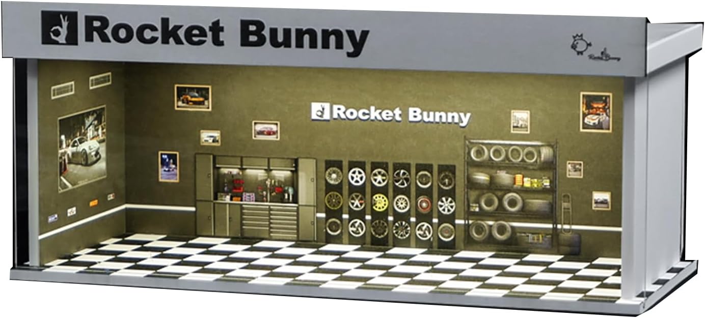 Die-Cast Model Display Case, Suitable for Hot Wheels and Matchbox Cars. Acrylic Dust-Proof Display Box for Car Models. Light-Up Scenic Parking Lot Display. (Custom Shop)