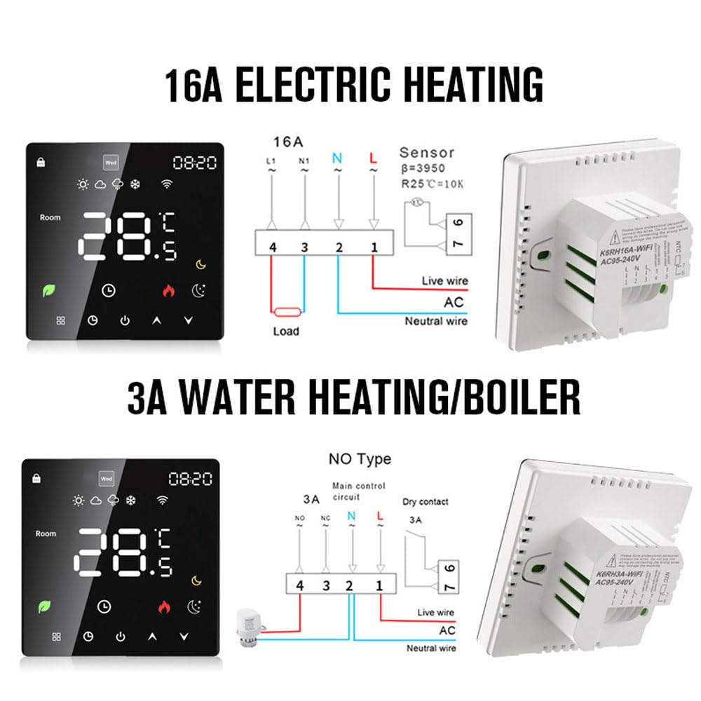 Display LCD, regolatore di temperatura intelligente, scaldabagno elettrico, termostato con funzione programmabile settimanale