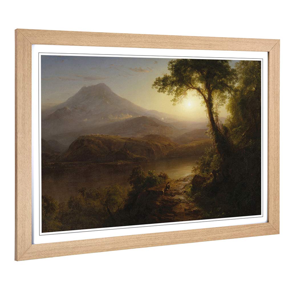 Big Box Art Framed Print of Frederic Edwin Church Tropical Scenery Design | Wall Art Picture | Home Decor for Kitchen, Living Room, Bedroom, Hallway, Oak, A2 / 24.5x18 Inch / 62x45cm