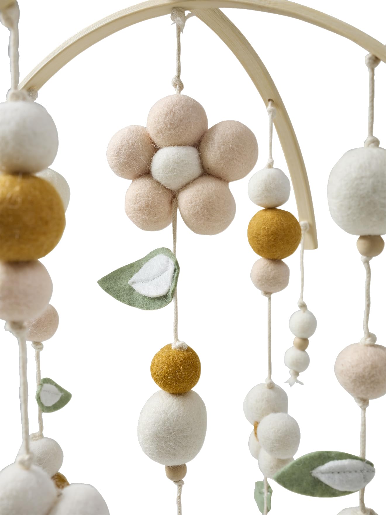 VERTBAUDET Kinderzimmer Blumen-Mobile aus Filz beige