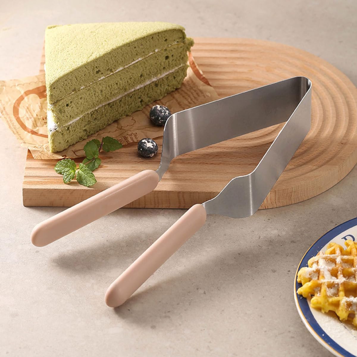 DOITOOL 4 Cortadores de Pasteles de Acero Inoxidable Cortador Triangular para Tartas Servidor para Repostería en 4 Piezas Herramienta de Cocina para Cortar y Servir Pasteles en