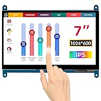 ELECROW 7インチ タッチスクリーン モニター 1024×600 IPS液晶 ラズベリーパイ対応 小型ディスプレイ｜Raspberry Pi 5/4/3・Banana Pi・BB Black・Windows 10/8/7 対応・ドライバ不要・静電容量式タッチパネル