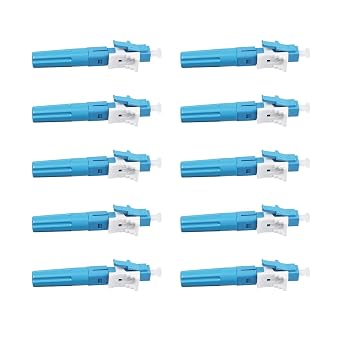 Xunsomten-10pc LC Singlemode Fiber Optic Quick Assembly Connectors | Fiber Optic Fast Connectors Singlemode 9/125 Mechanical Connectors for 0.9/2.0/3.0/2.0 * 1.6/2.0 * 3.0mm Fiber Round Cable