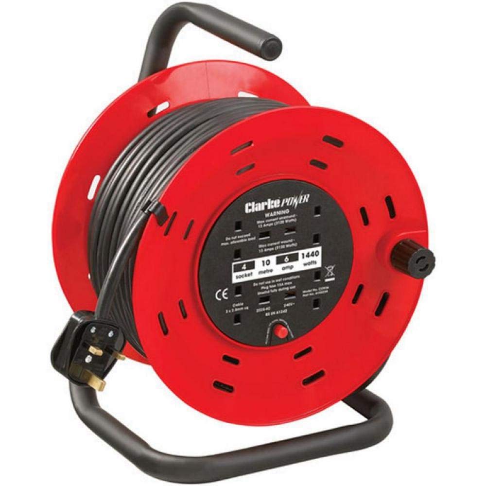 Clarke CCR26 230V 4 Socket 25m 2. 52mm Cable Reel With Thermal Cut Out - 6155334