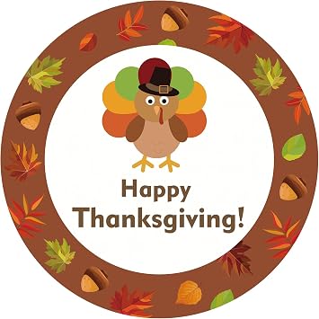 Happy Thanksgiving Stickers - 2 Inch 60PCS Turkey Sticker Fall Stickers for Envelope Seals Cards Thanksgiving Party Favor Supplies Turkey