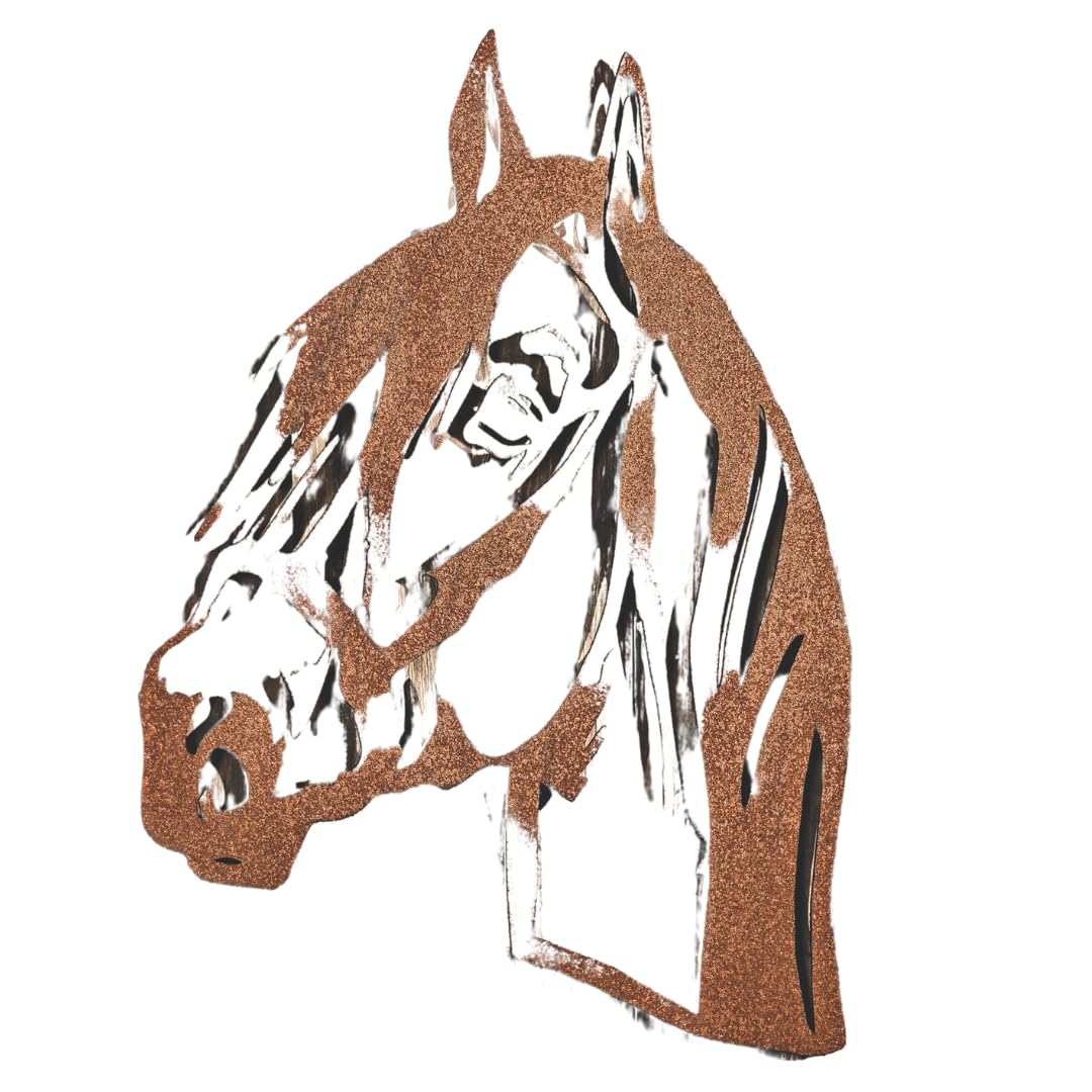 Coopers of Stortford - Metal Horse Head Ornament - Decorative Horse Sculpture - Rustic Horse Decor - Indoor Outdoor Equestrian Statue - Horse Lover Gift