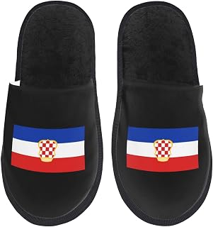 Flag of the Croatian Republic of Herzeg-Bosnia Slippers For Women Men Cozy Indoor And Outdoor Slip On Slippers Fuzzy House Shoes