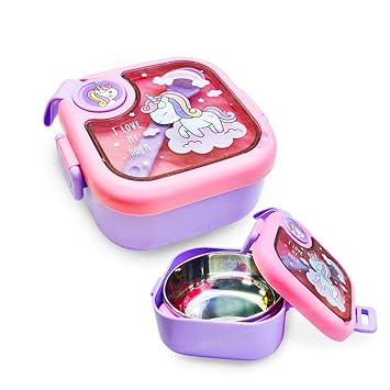 Lunch Box for School Kids Unicorn Theme Lunch Box with Spoon, SS304 Lunch Box, Tiffin Box for School, Air-Tight Lunch Box, Insulated Lunch Box, Lunch Box for Dry Foods