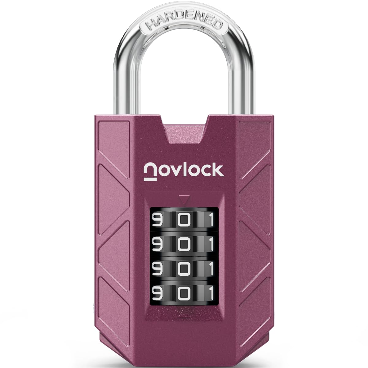 Novlock Purple Combination Padlock – Sturdy & Secure 4-Digit Lock With Code For Gym, School & Work Lockers, Cabinets, Toolboxes, Sheds & Fences – 1-Pack,