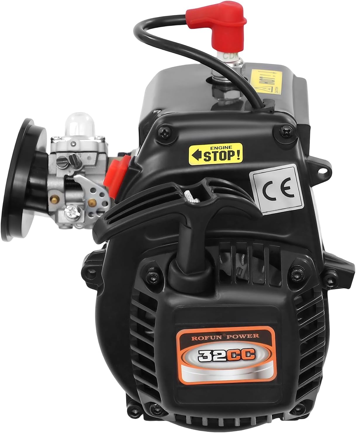 32cc 2-Stroke Gasoline Engine Kit for BAJA 5B 5T 1:5 RC Car BAJA Series and F5 Series Upgrade Pull Start Petrol Engine Air-Cooled High Power Petrol Motor 1.88Nm Torque