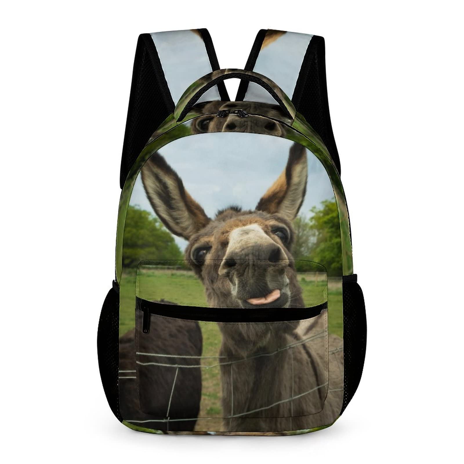 Niapessel Kids Backpack for School, Brown Furry Donkey Pattern Students Bookbags School Bags Girls Boys, Brown Furry Donkey, One Size, Classic