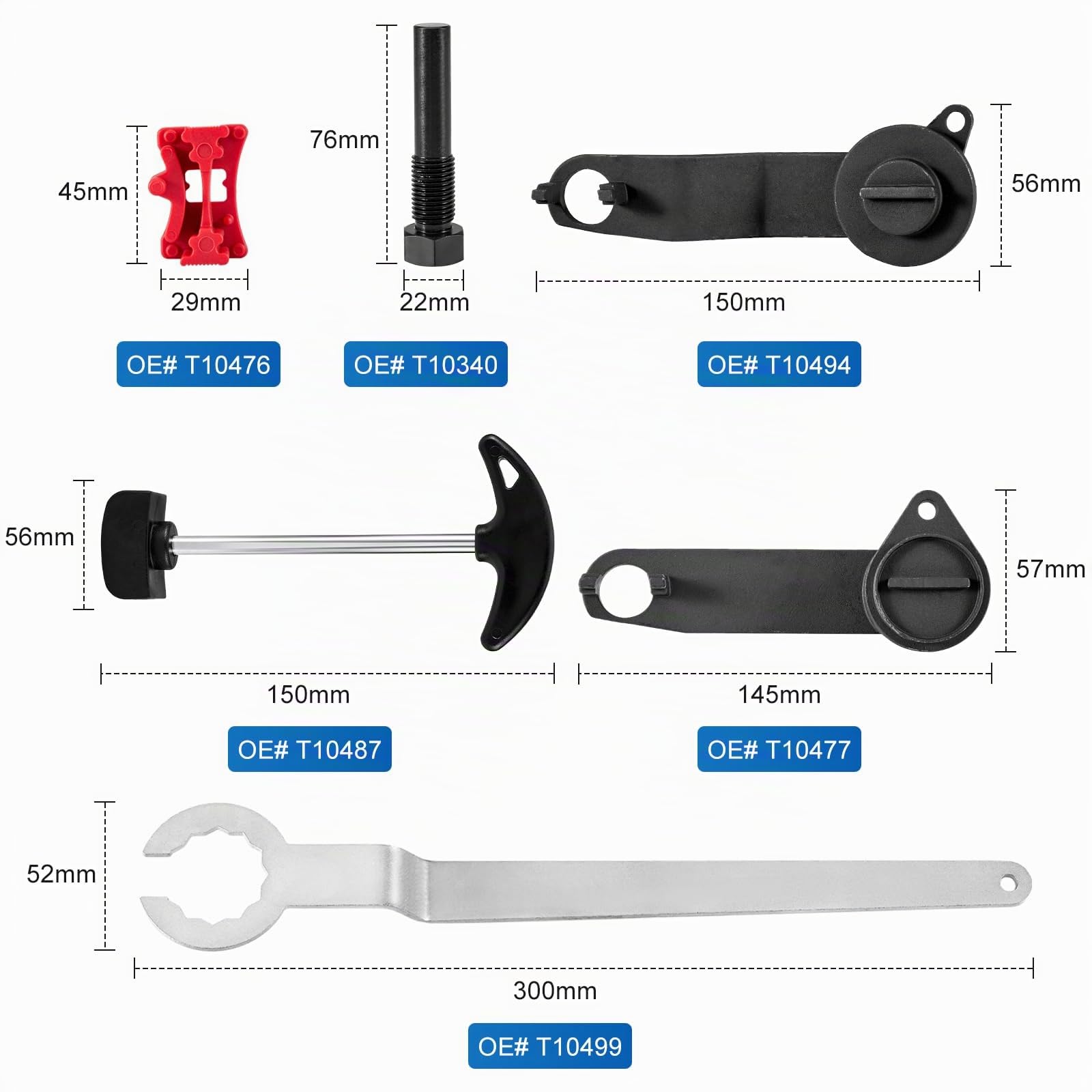 Kit Messa in Fase, Strumento di Fasatura del Motore EA211 1.0 1.2 1.4 1.6 FSI TSI TFSI, 6Pcs Set Attrezzi Distribuzione per A3, Golf, Jetta, Octavia, Lavida, Seat Leon