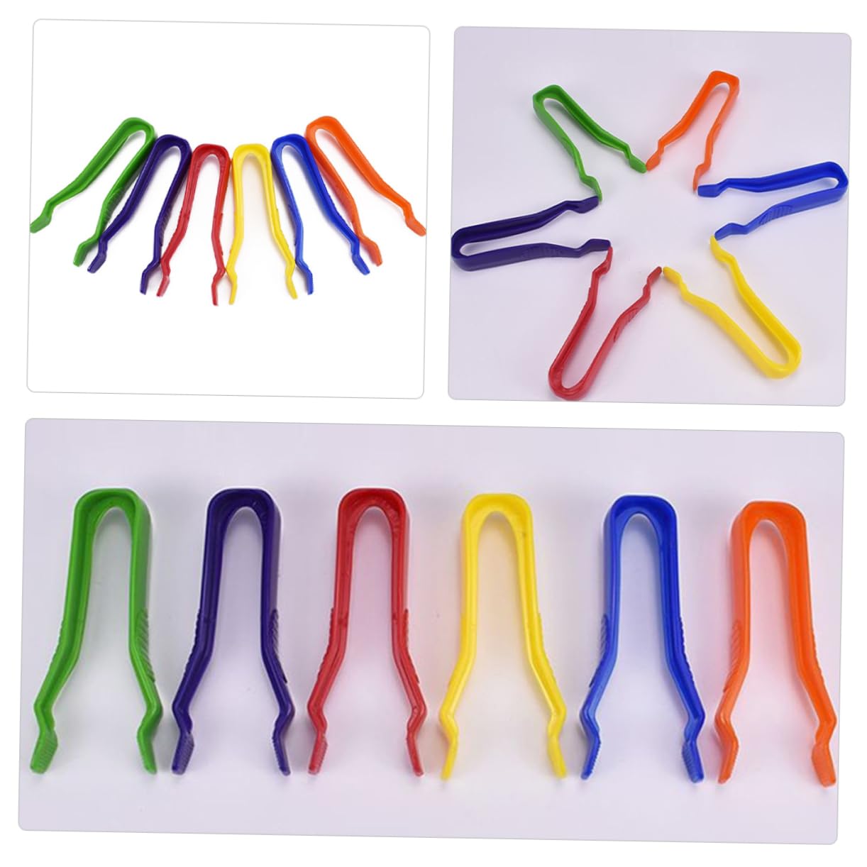 Sosoport 3 Series Pinzas De Plástico Para Manualidades Herramientas De Precisión Agarre Antideslizante Para Joyería Y Accesorios Diy 6 Piezas*3