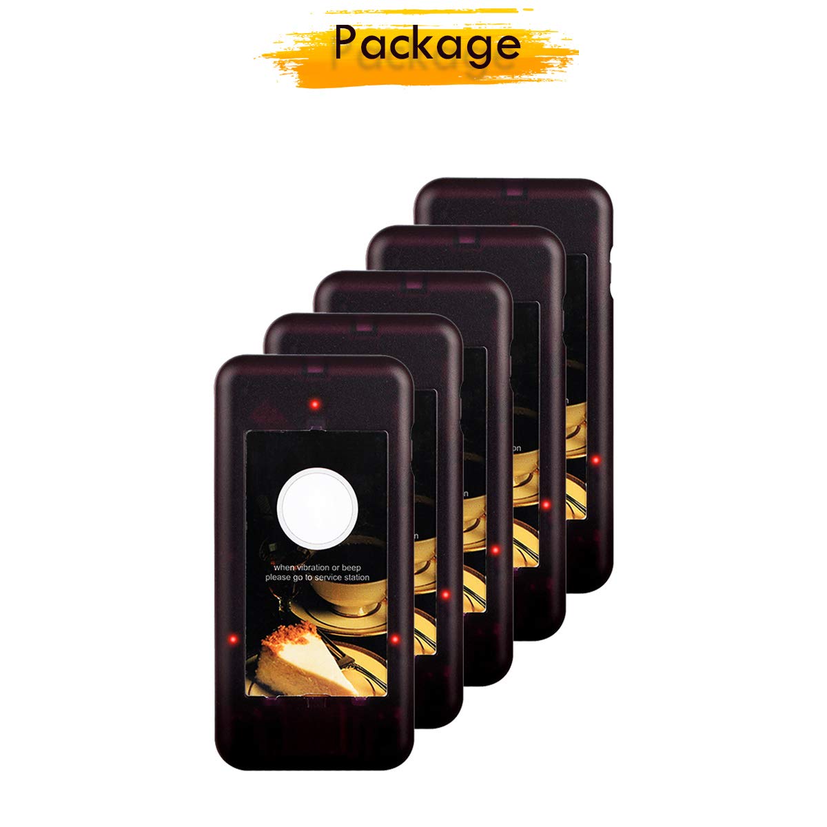 Retekess Pager Beeper Ricevitore Vibratore per Sistema Cercapersone Retekess T112 (Nero 5 Pezzi)