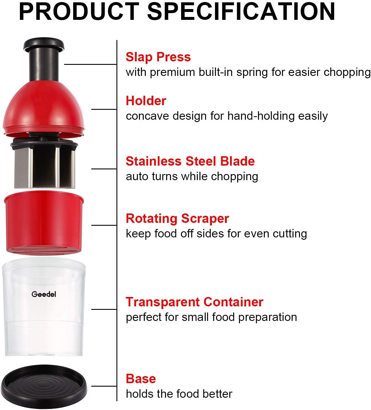 Food Chopper - Easy to Use Clean