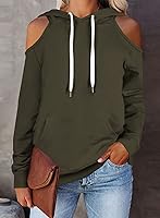Vista 2 de Cutiefox - Sudaderas con capucha para mujer, casuales, de manga larga, con cordón de ajuste, sin botones y con bolsillos