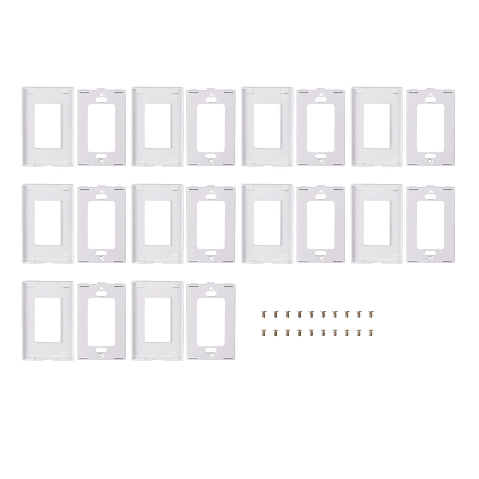 Placas de pared sin tornillos de 1 banda blanca embellecedor interruptor compatible Decora Plus