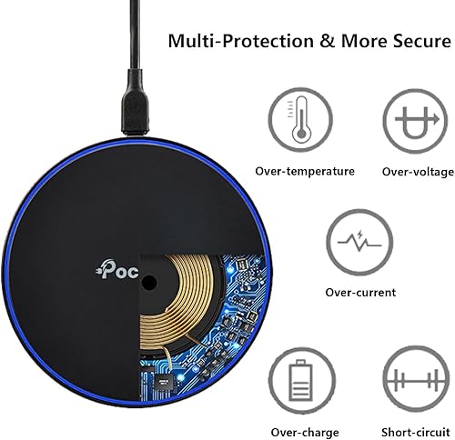 Miniatura 4 de Pocxwa Cargador inalámbrico de 15 W compatible con iPhone 15 Pro Max 14 13 12 11 XS XR X, Samsung Galaxy S24 S23 S22 S21 S20 S10 S9 S8, Note 20, LG