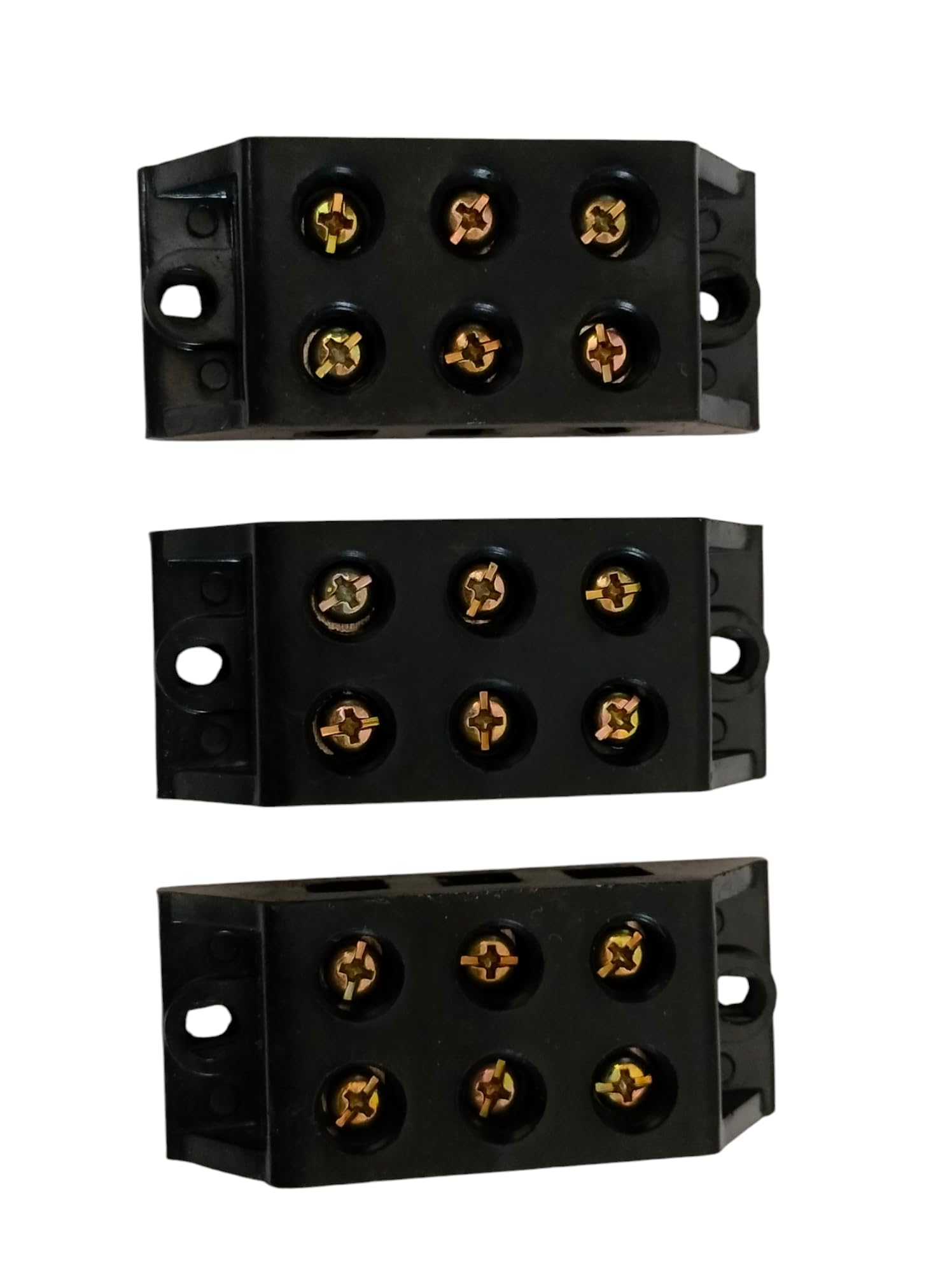 Control Panel 60A 3 Ways Bakelite Connector Strip (close type) Double Row # Black ColourTerminal (Pack of 3)-image-32