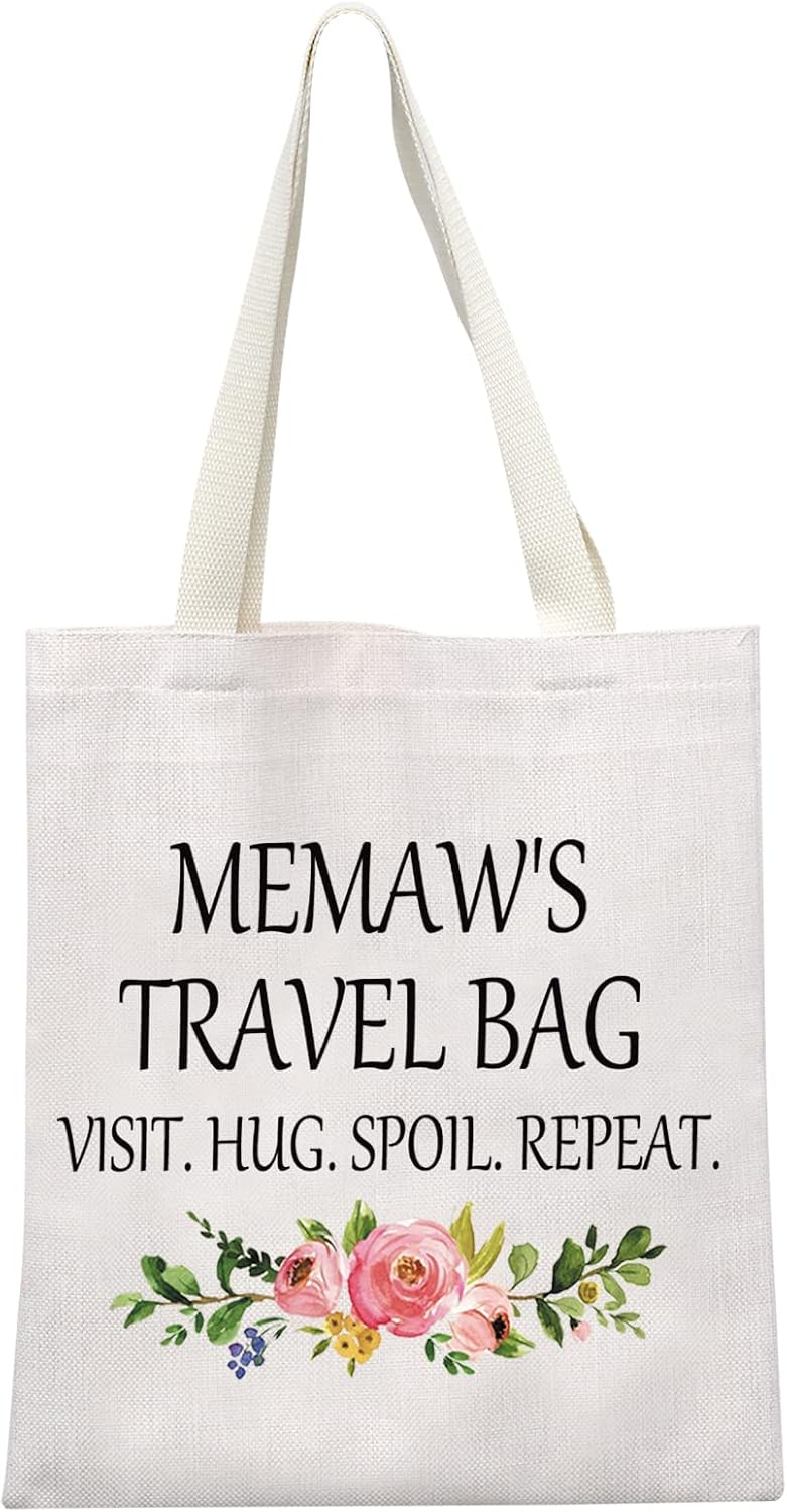 GJTIM Memaw Travel Gift Birthday Gift Grandma Toiletry Bag Travel Bag for Grandmother (Memaw's Travel Tote)