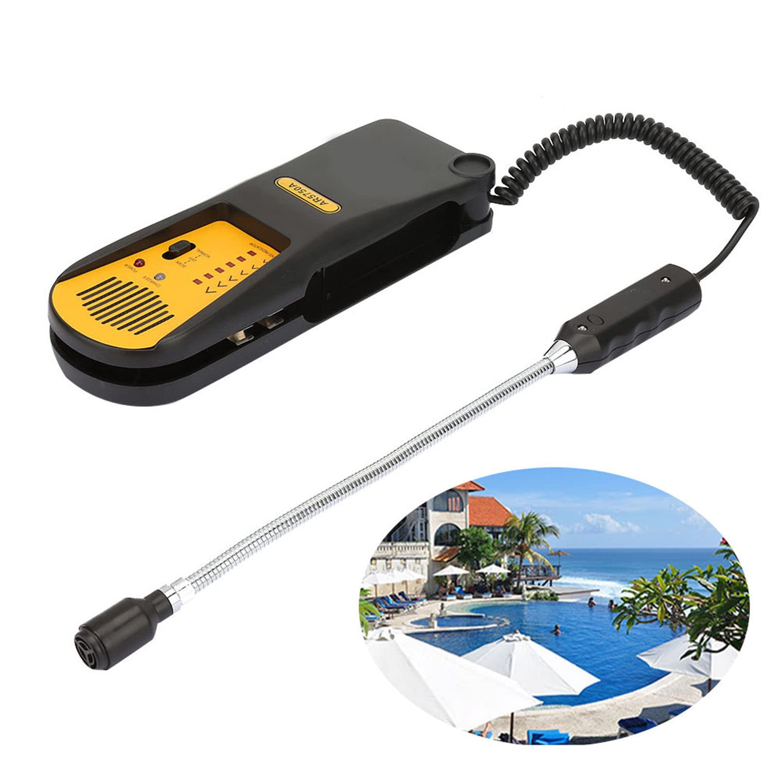 AR5750A Detector de Flúor Halógeno Portátil Detector de Fugas Halógenas Detector de Fugas de Gas Flúor con Carga USB y Zumbador