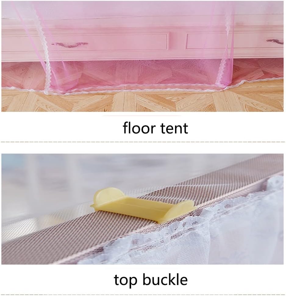 Mosquito Net Double Bed Portable Tent Travel Mosquito Net Free-Standing Use One Compartment to Install Suitable for Bedroom,Pink 1.8m Bed