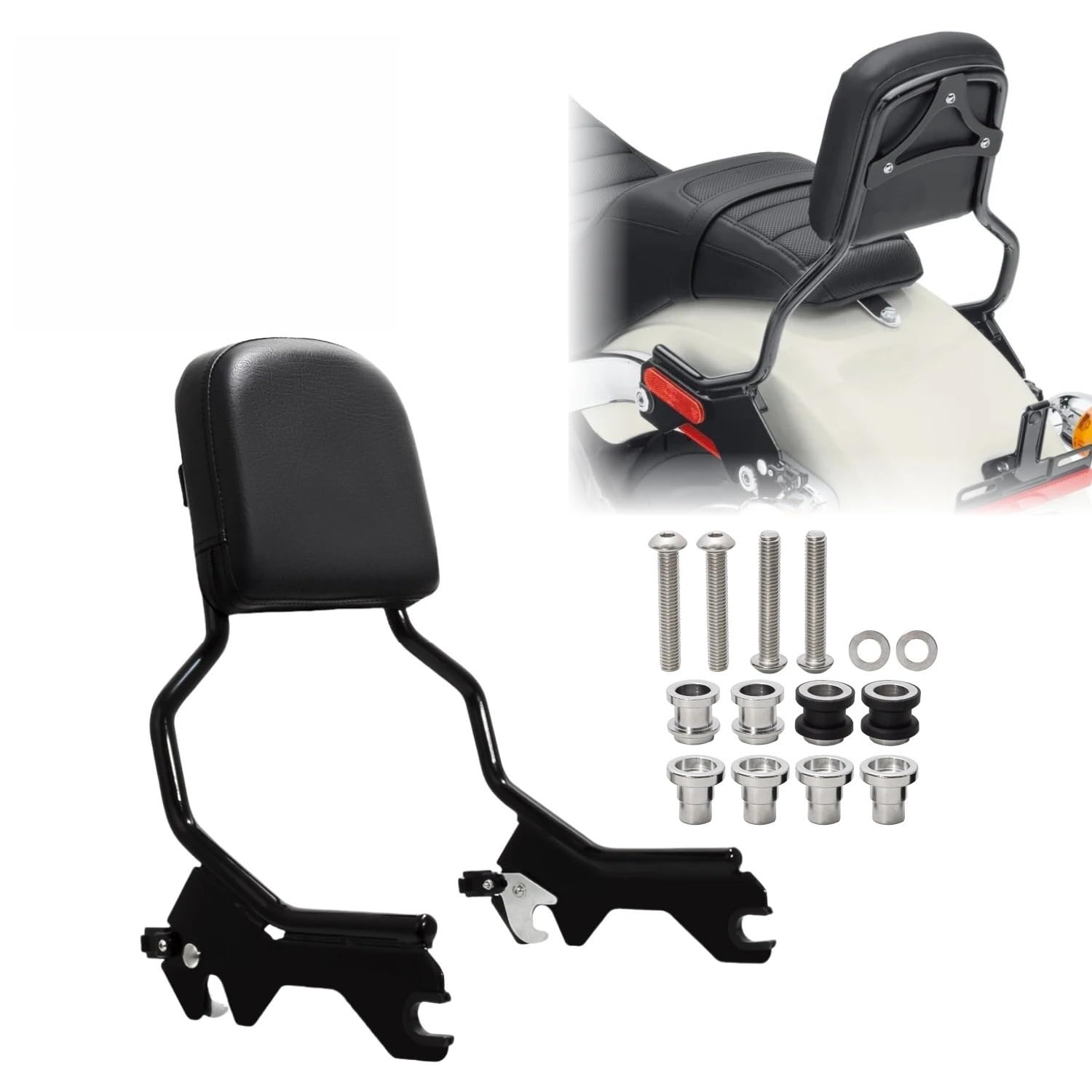 drążek Sissy z bagażnikiem Pasuje do Harley Softail Low Rider S ST 2018-2025 Sissy Bar oparcie Pad motocykle tylne wsparcie pasażera(Style B)