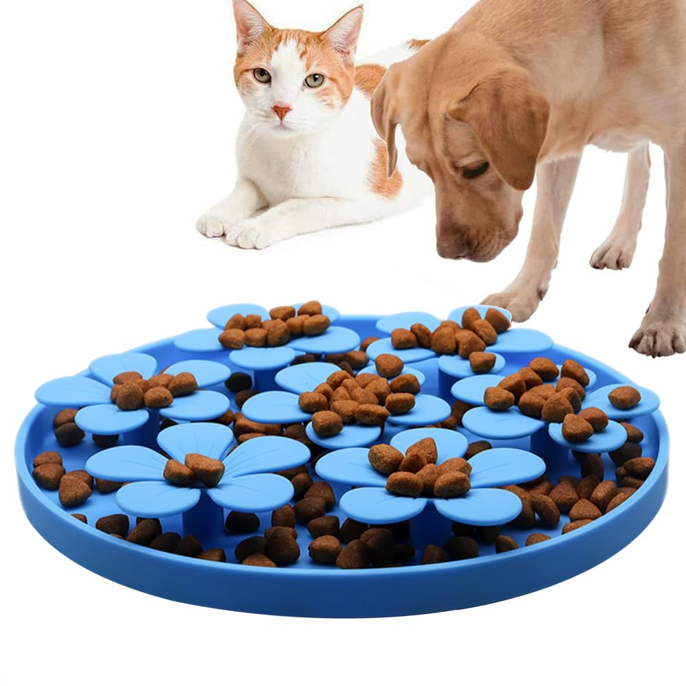 Tappetino Leccare Cani,Ciotola Cane Anti Ingozzamento in Silicone con Ventose e Bordo a Prova di Perdite per Animali Foraggiamento Addestramento