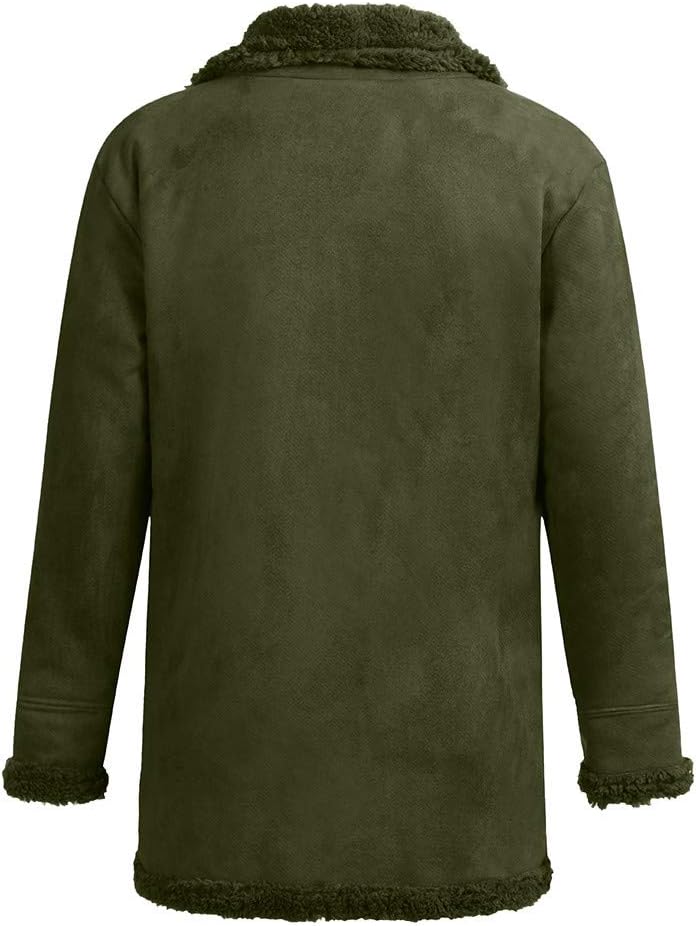 Ymosrh Rain Coats for Men Men's Winter Sheepskin Jacket Warm Wool Lined Mountain Faux Lamb Jackets Coat Coats