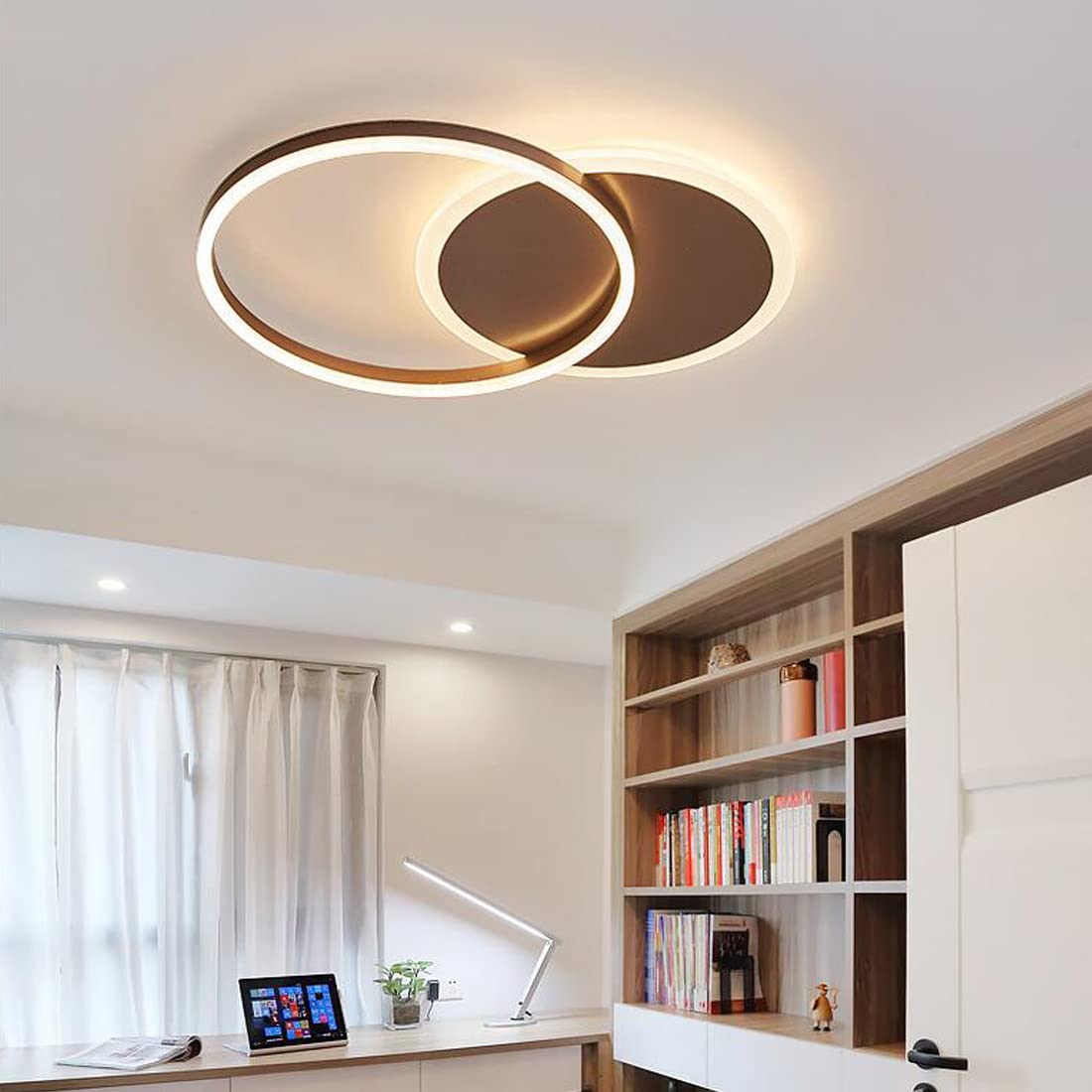 Lampa sufitowa do sypialni 36 W LED ściemnialna nowoczesna lampa panelowa żyrandol pilot Ø55 x 40 cm akrylowe oświetlenie sufitowe sypialnia jadalnia