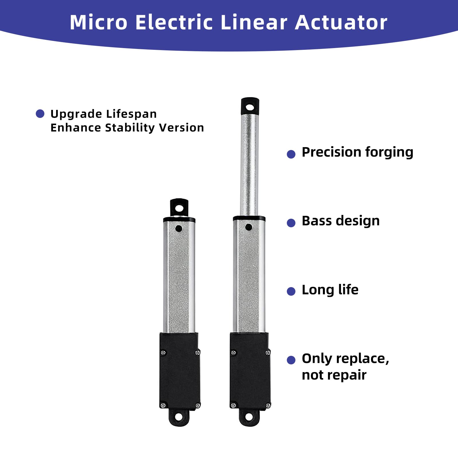 Attuatore lineare elettrico da 2 pollici, 2 kg, mini corsa 12 V, 2 kg, attuatore lineare da 3 cm/s, con staffe per armadi, robotica, automazione domestica, aprifinestra (20N, 50 mm)