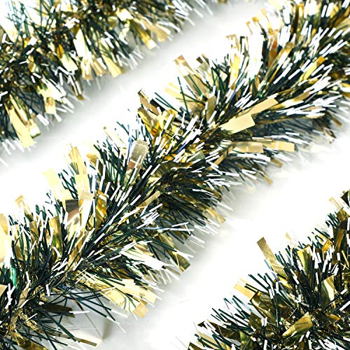 Alonsoo 3Pcs x 6.6ft Christmas Tinsel Garland, Christmas Tree Ornaments Home Party Classic