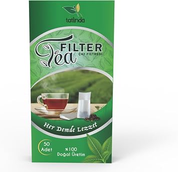 Tatlinda Filter Tea Tea Tea Filter Brewing Bag (50 Pieces) made of 50 Large L Natural wood fibers