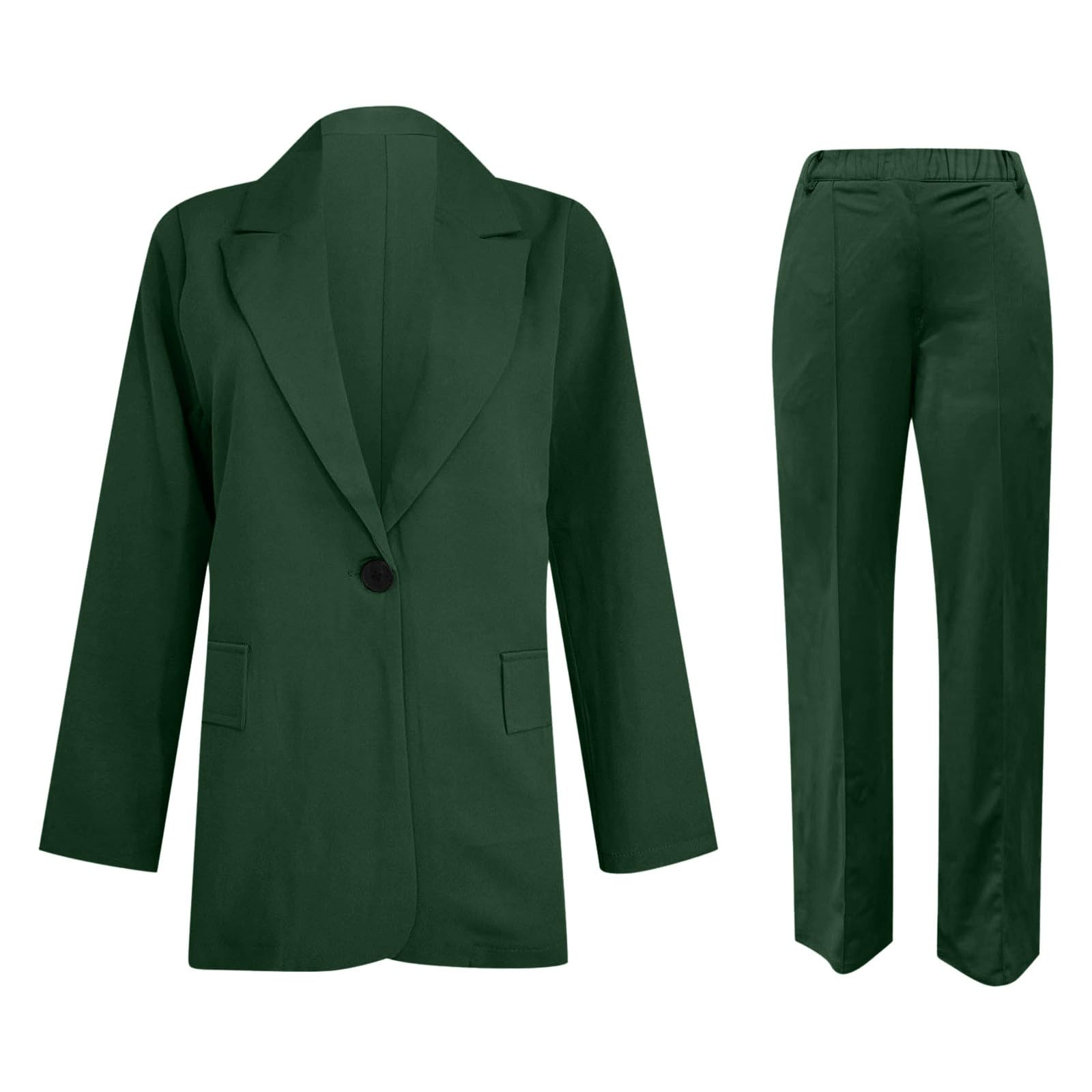 Fulidngzg Tailleur Donna Eleganti Invernali Giacca con Revers e Bottoni Pantaloni per Ufficio Lavoro Occasioni Formali e Eventi Business Completo Slim Fit Comfort Casual Curvy per Laurea
