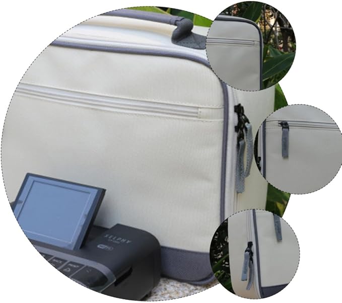 Funda portátil para accesorios digitales de tela blanca miniatura 7