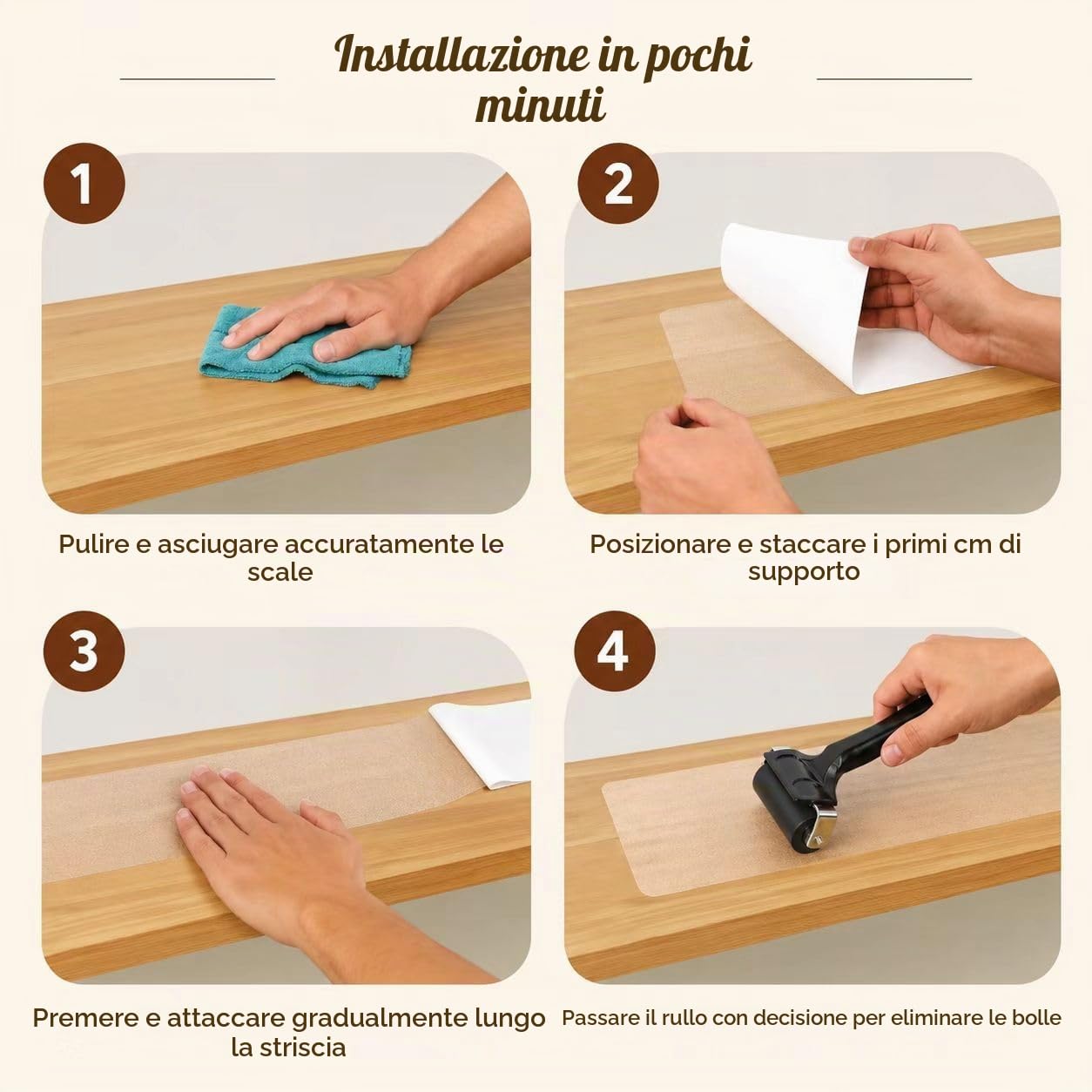 Confezione da 15 Anti-Scivolo Trasparenti per Scale, 60cm x 15cm Strisce Adesive Antiscivolo per Scale e Bagno, Nastro Antiscivolo Sicurezza Trasparenti per Bambini, Anziani per Interni ed Esterni
