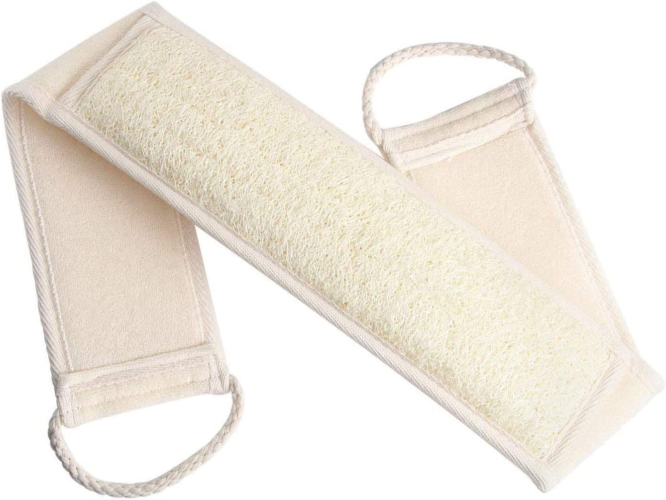 LATRAT 1 esponja de luffa para la espalda, correa de baño de luffa natural con esponja de lufa para baño exfoliante para exfoliar el cuerpo