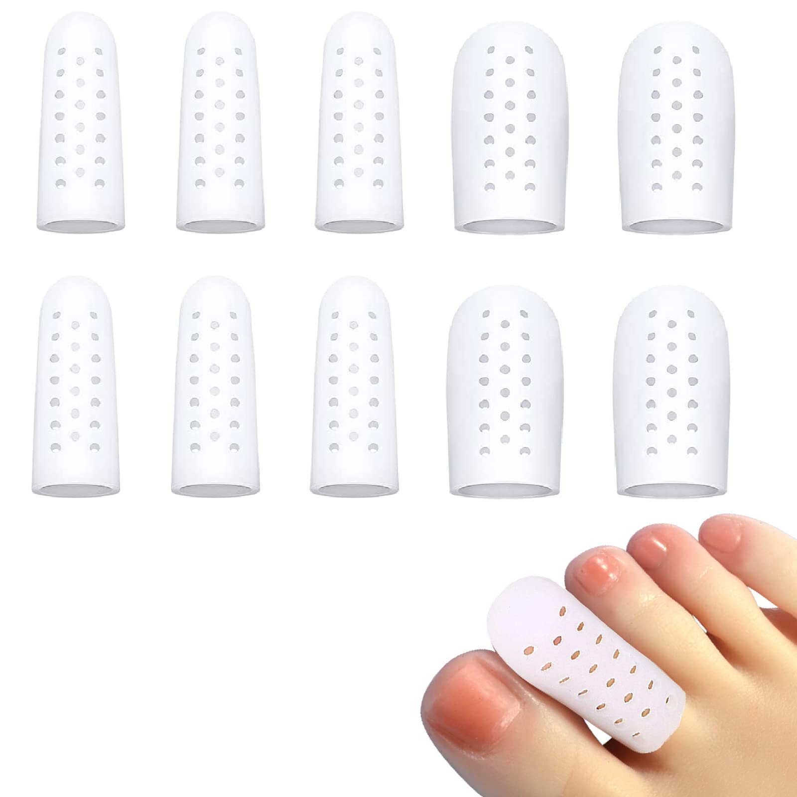 Buy Gel Toe Caps, Breathable Gel Toe Protector Cap, 10Pcs Gel Toe