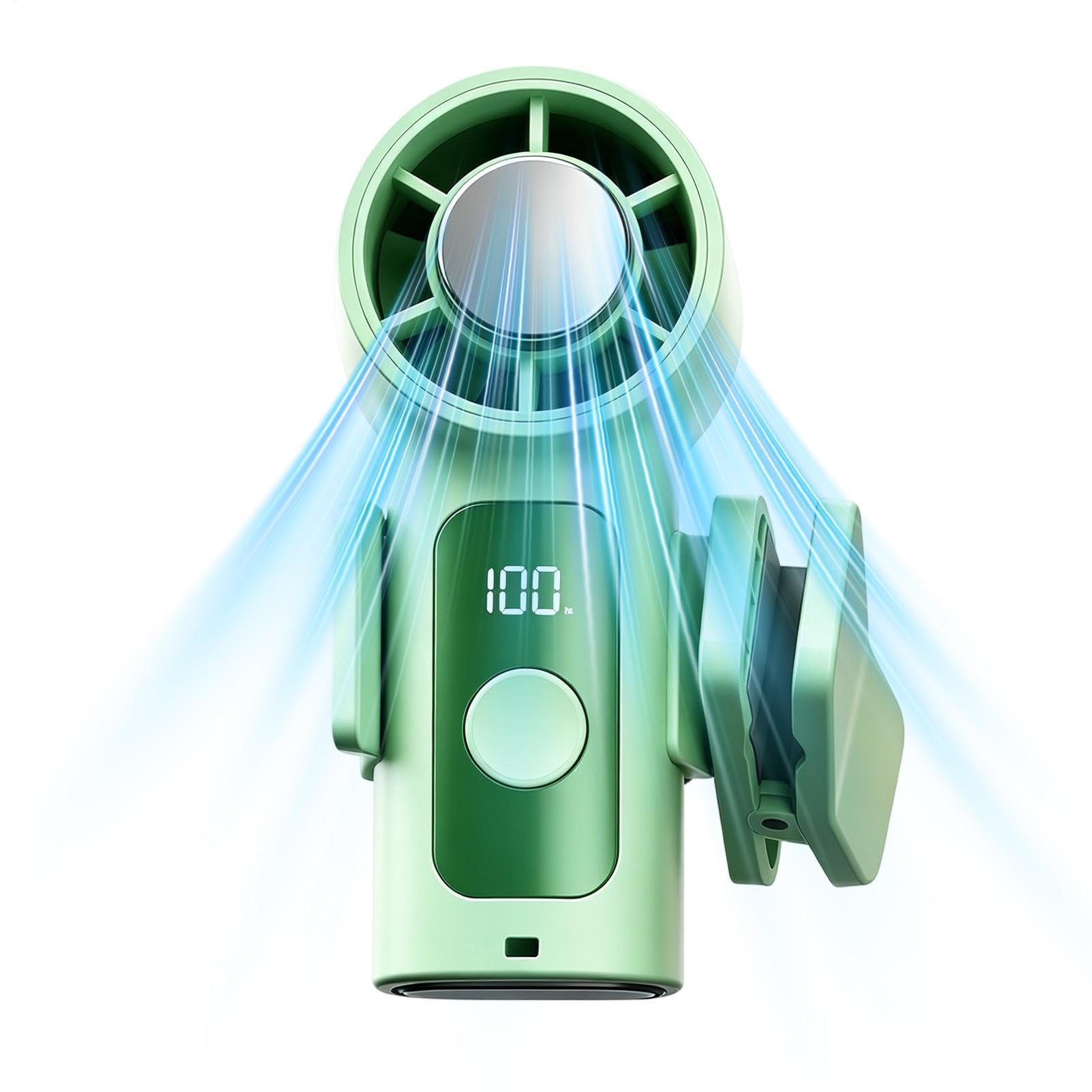 Ventilador de mano para cochecito y vacaciones con rotación de 360 grados