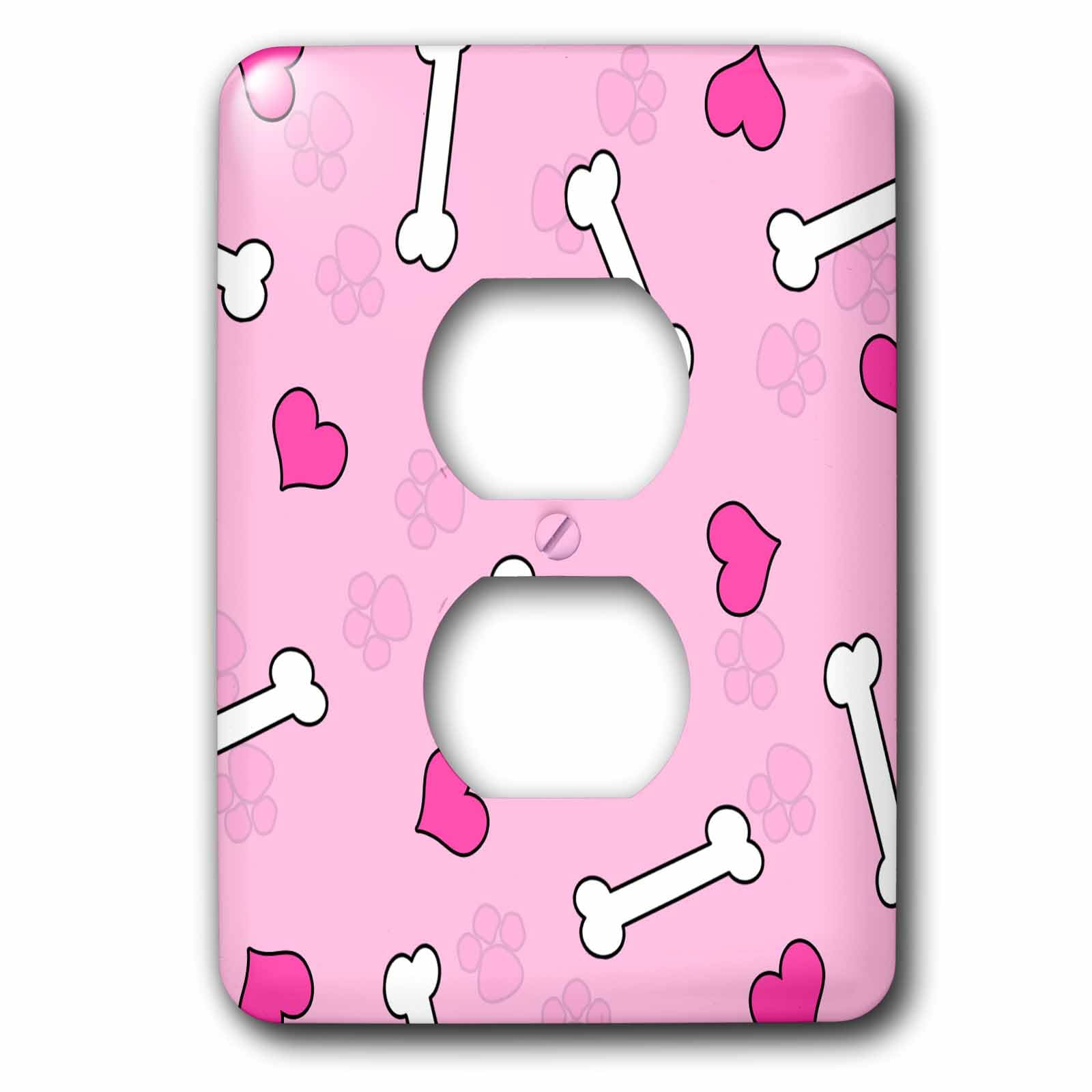 Bouchon de sortie pour prise de courant os de chien rose 15,2 cm