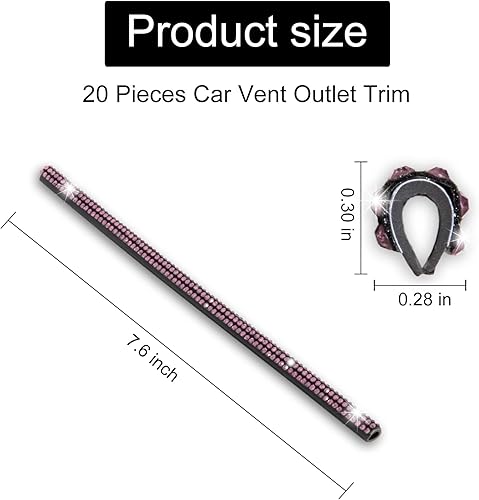 Miniatura 9 de LivTee Bling - Moldura de salida de aire para automóvil, 10 tiras de decoración de aire acondicionado para automóvil, accesorios interiores de