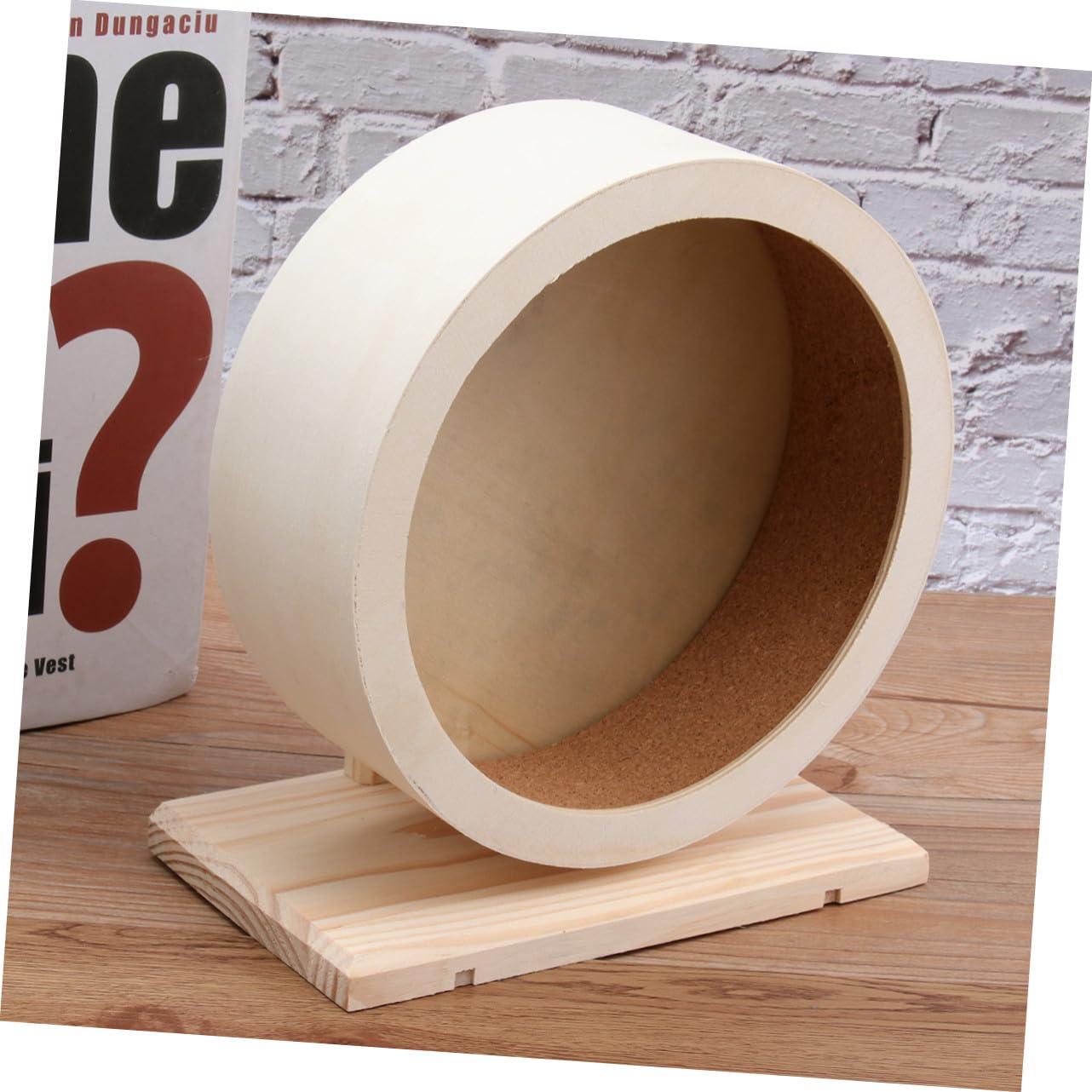 Rueda de Ejercicio para Mascotas Pequeñas de Madera Maciza Disco Antideslizante Mediano para Hámsters Erizos y Roedores Resistente y Duradera Fomenta Actividad Saludable