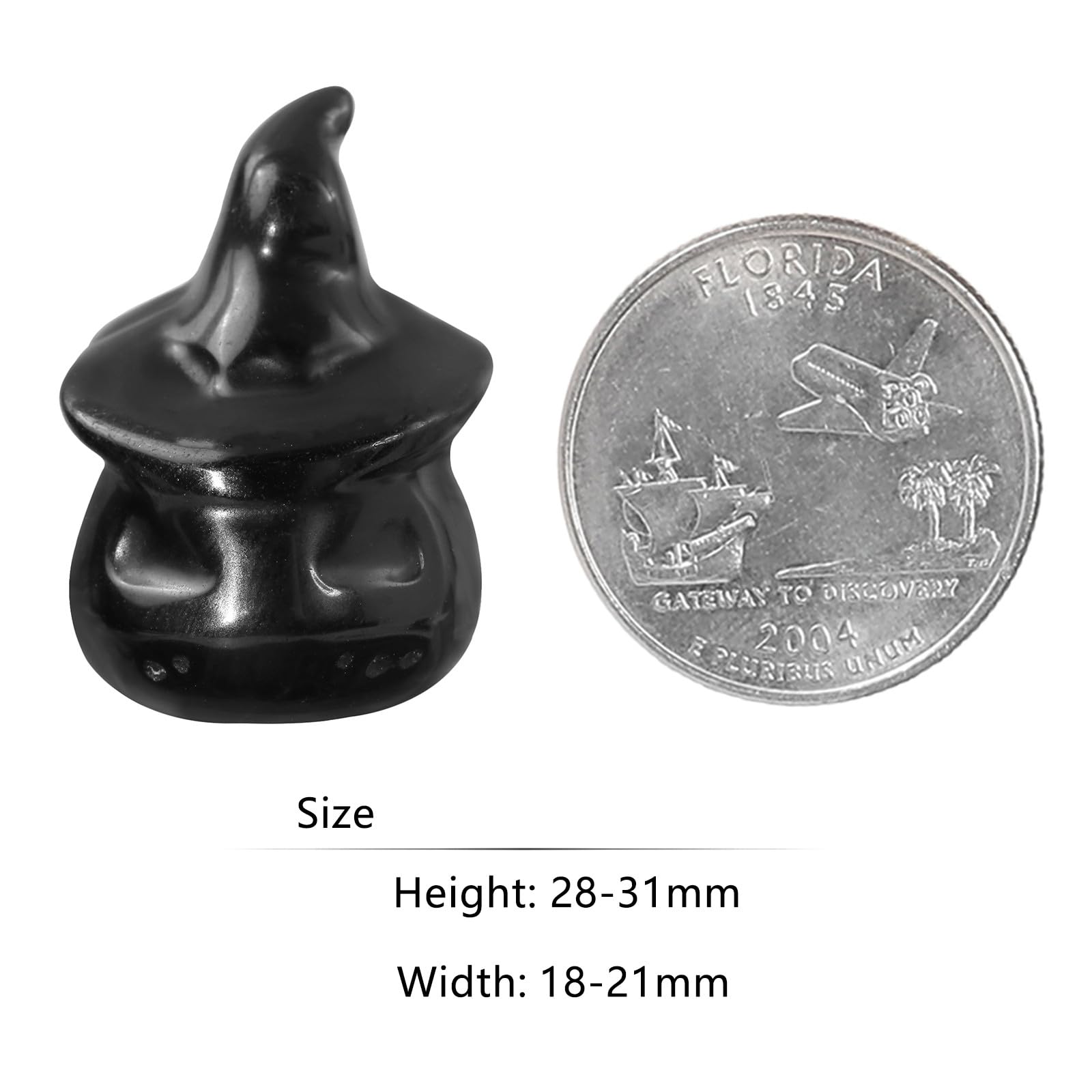 Nupuyai 2pcs Obsidian Mini Crystal Stone Halloween Skull Pumpkin Statue Set - Image 2
