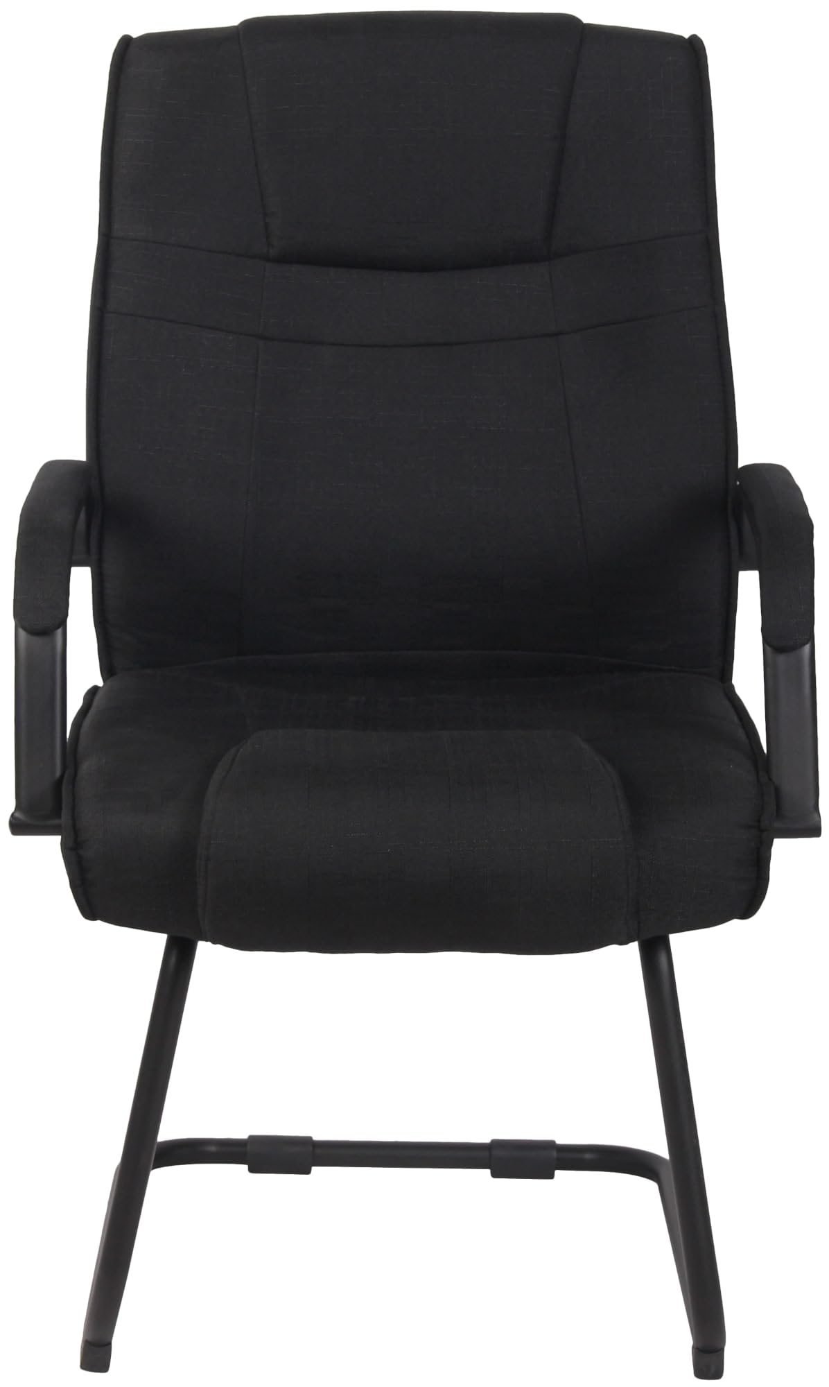 Silla Cantiléver Attila Tapizada en Tela con Base de Metal y Reposabrazos, Negro
