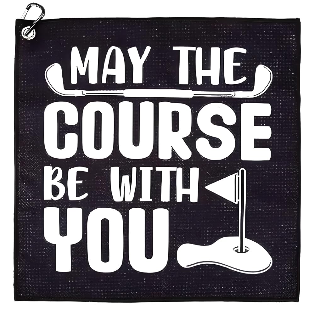 Doodlewitz Men's Black Golf Towel, Funny Golf Gifts For - Portable Golf Towels With Clip, Novelty Golf Towels With Clip For Husband Boyfriend Dad Golfers,Personalised Golf Towel For Husband, Dad & Golf Enthusiasts