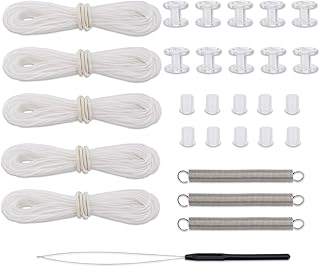 RV Pleated Shade Repair Kit, RV Window Shade Restringing Kit, Repair and Maintain of Day Night Pleated Shade (White)